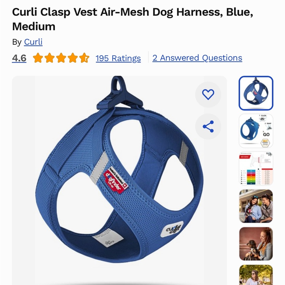 Curli Clasp Vest Air-Mesh Dog Harness